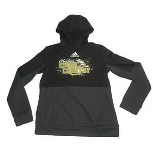 Adidas Men's Pullover Hoodie Graphic Logo Pockets Causal Black/ Gray Size S B001